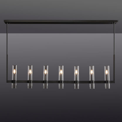 Ravelle Glass Linear Chandelier 59"-Nobipets