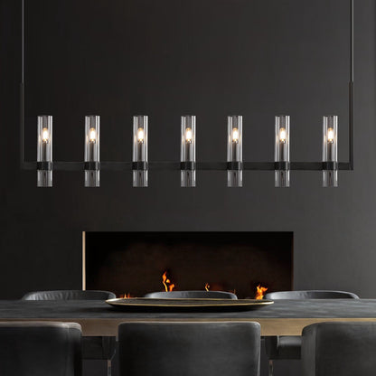 Ravelle Glass Linear Chandelier 59"-Nobipets