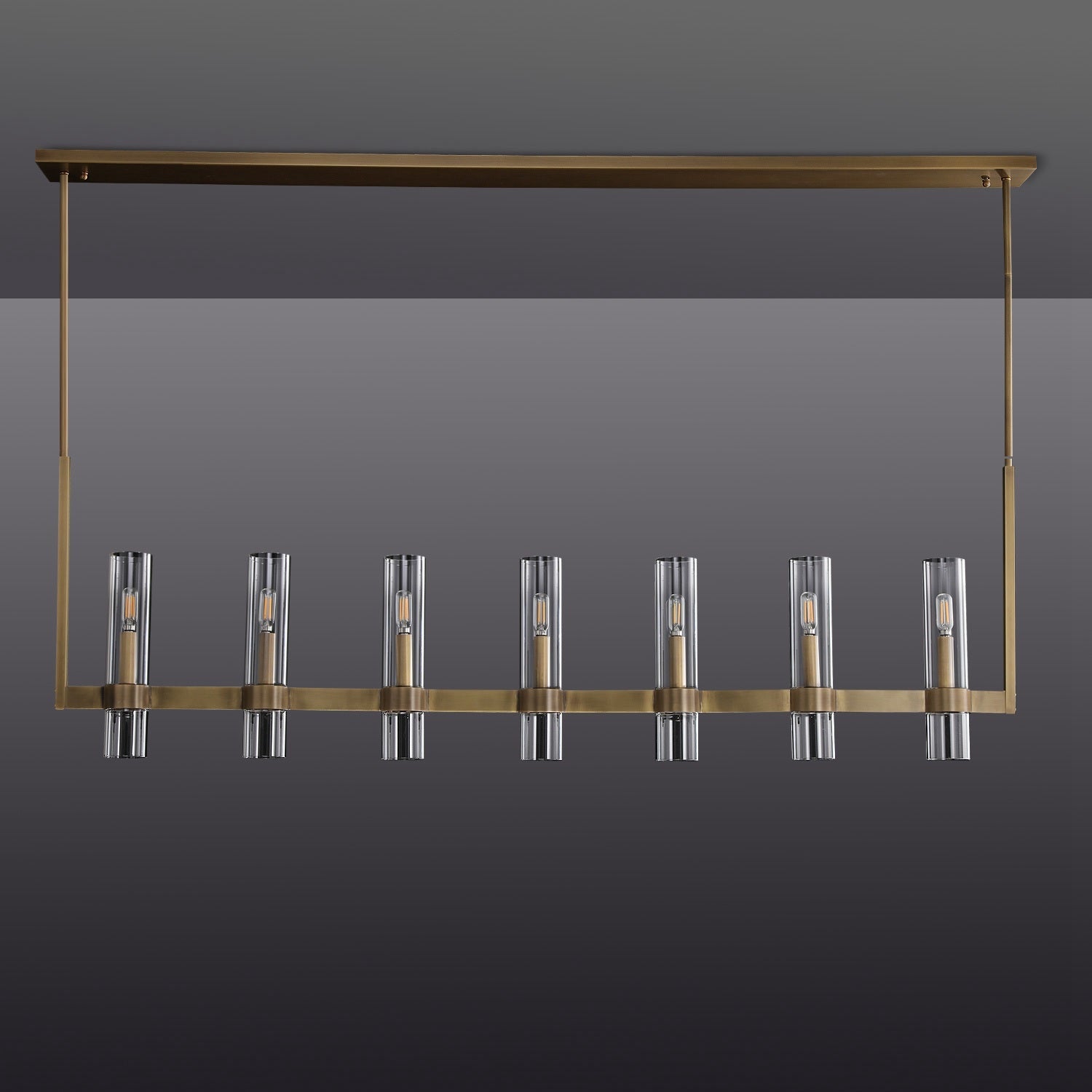 Ravelle Glass Linear Chandelier 59"-Nobipets