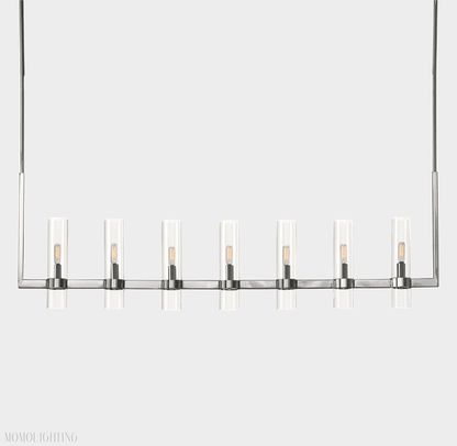 Ravelle Glass Linear Chandelier 59"-Nobipets