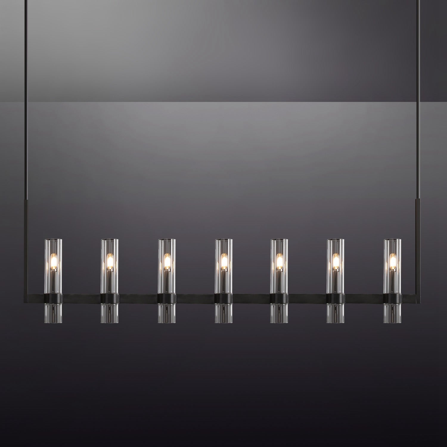 Ravelle Glass Linear Chandelier 59"-Nobipets