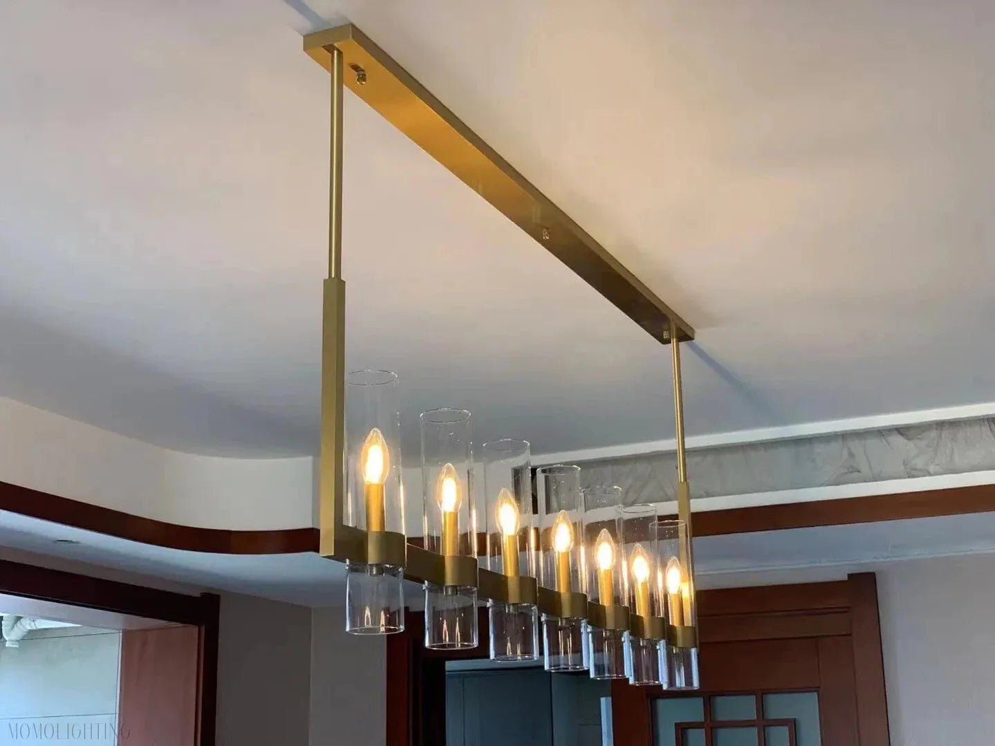 Ravelle Glass Linear Chandelier 59"-Nobipets