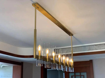 Ravelle Glass Linear Chandelier 59"-Nobipets