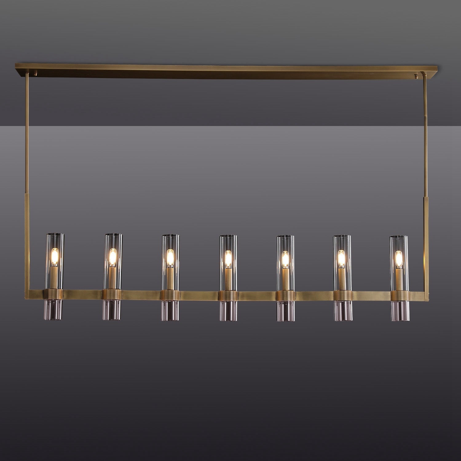 Ravelle Glass Linear Chandelier 59"-Nobipets