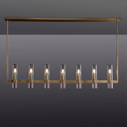 Ravelle Glass Linear Chandelier 59"-Nobipets
