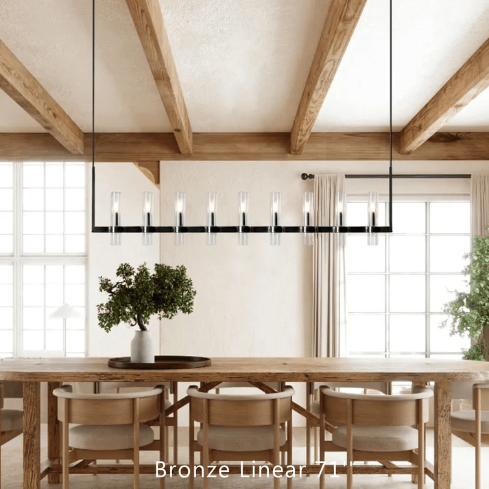Ravelle Glass Linear Chandelier 72"-Nobipets