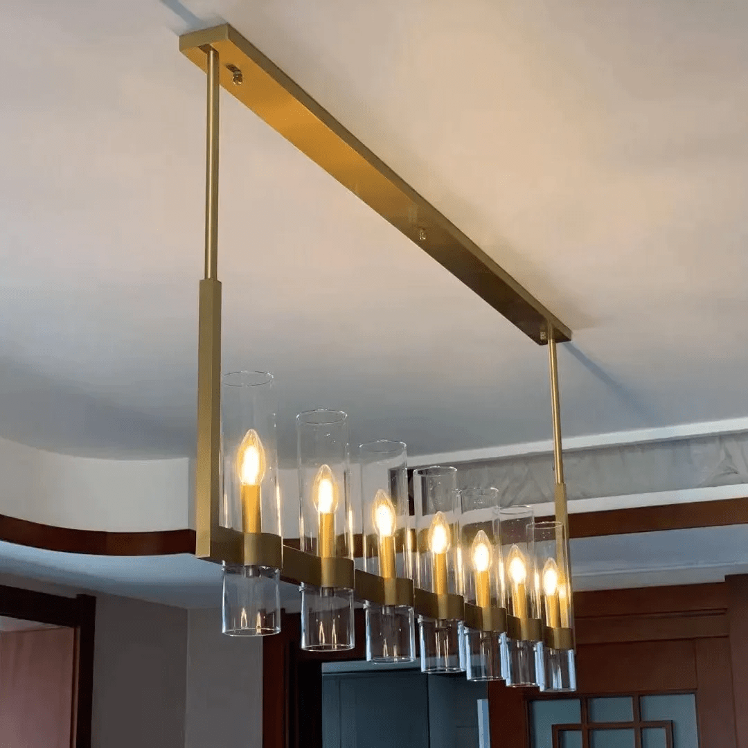 Ravelle Glass Linear Chandelier 72"-Nobipets