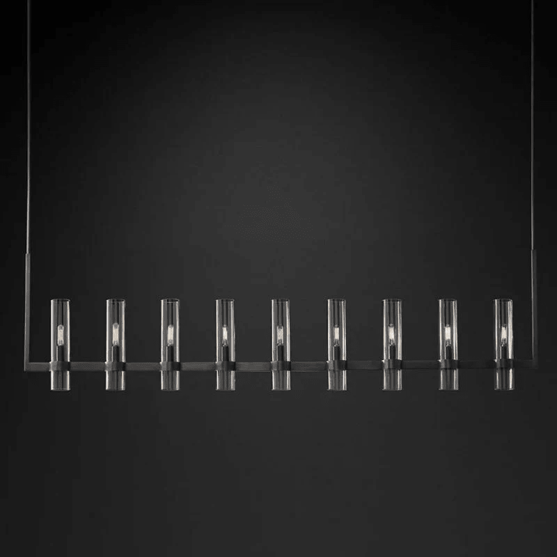 Ravelle Glass Linear Chandelier 72"-Nobipets