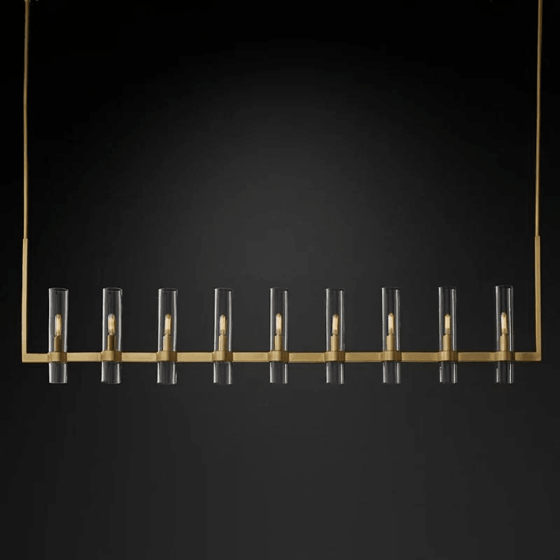 Ravelle Glass Linear Chandelier 72"-Nobipets