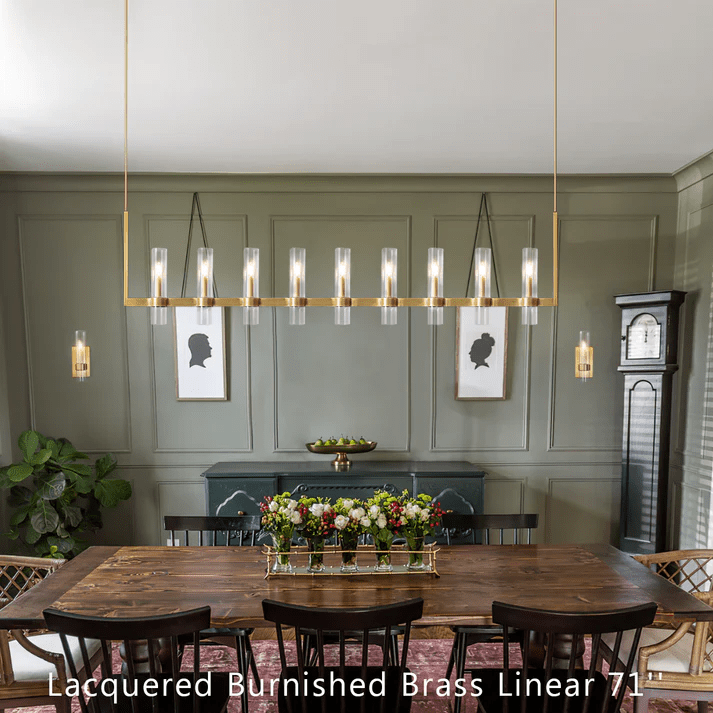 Ravelle Glass Linear Chandelier 72"-Nobipets
