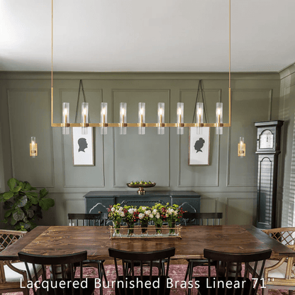Ravelle Glass Linear Chandelier 72"-Nobipets