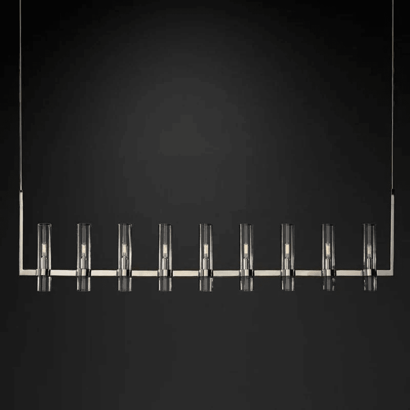 Ravelle Glass Linear Chandelier 72"-Nobipets