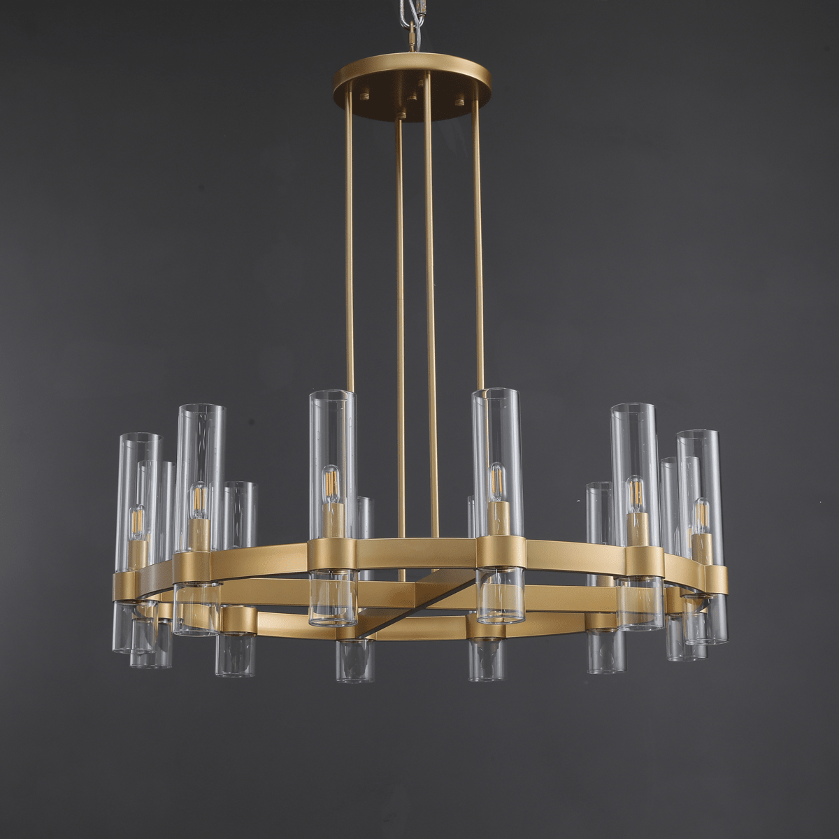 Ravelle Glass Round Chandelier 36"-Nobipets