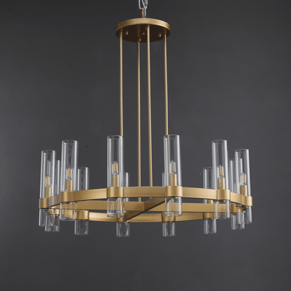 Ravelle Glass Round Chandelier 36"-Nobipets