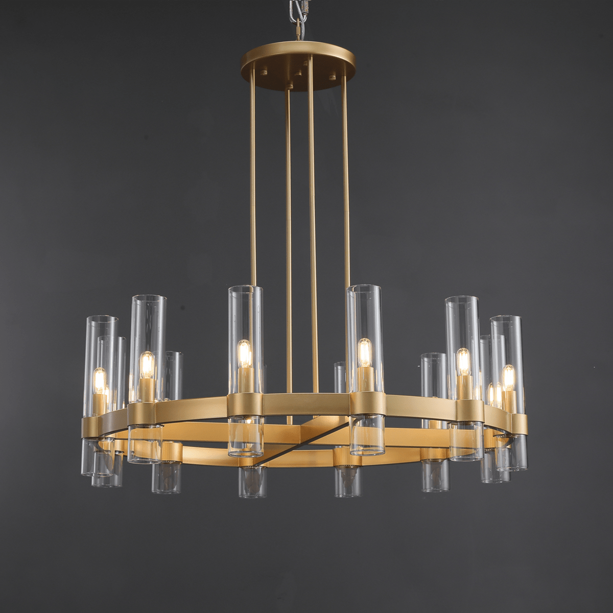 Ravelle Glass Round Chandelier 36"-Nobipets