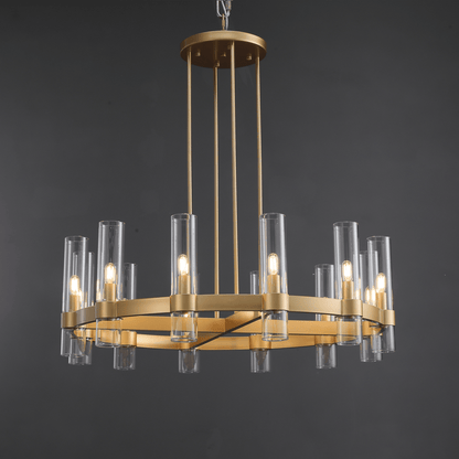 Ravelle Glass Round Chandelier 36"-Nobipets