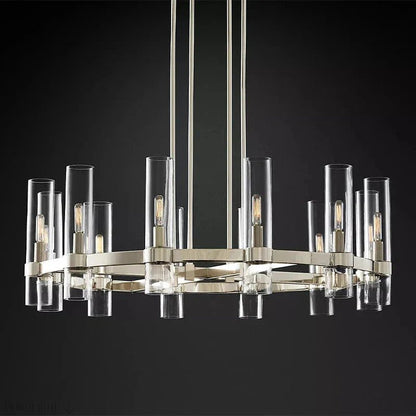 Ravelle Glass Round Chandelier 36"-Nobipets