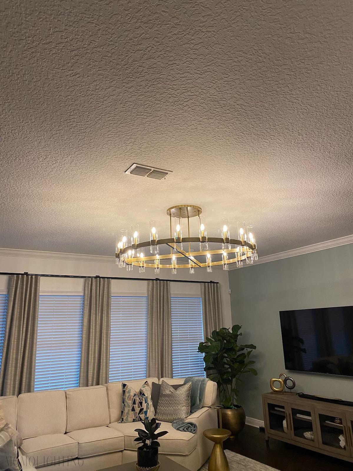 Ravelle Glass Round Chandelier 36"-Nobipets
