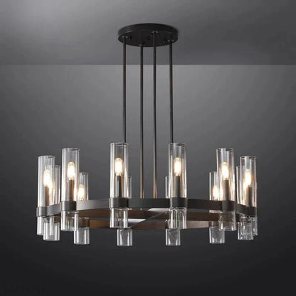 Ravelle Glass Round Chandelier 36"-Nobipets