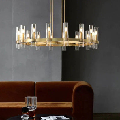 Ravelle Glass Round Chandelier 36"-Nobipets