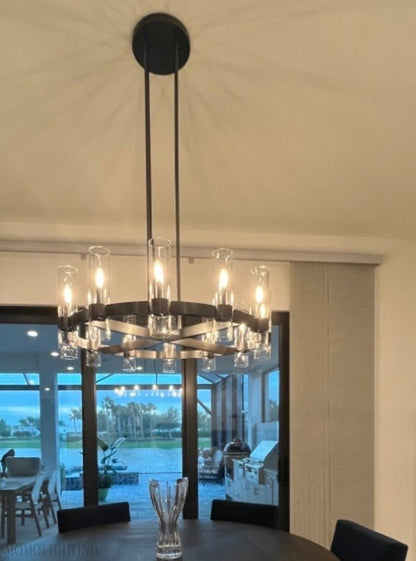 Ravelle Glass Round Chandelier 36"-Nobipets