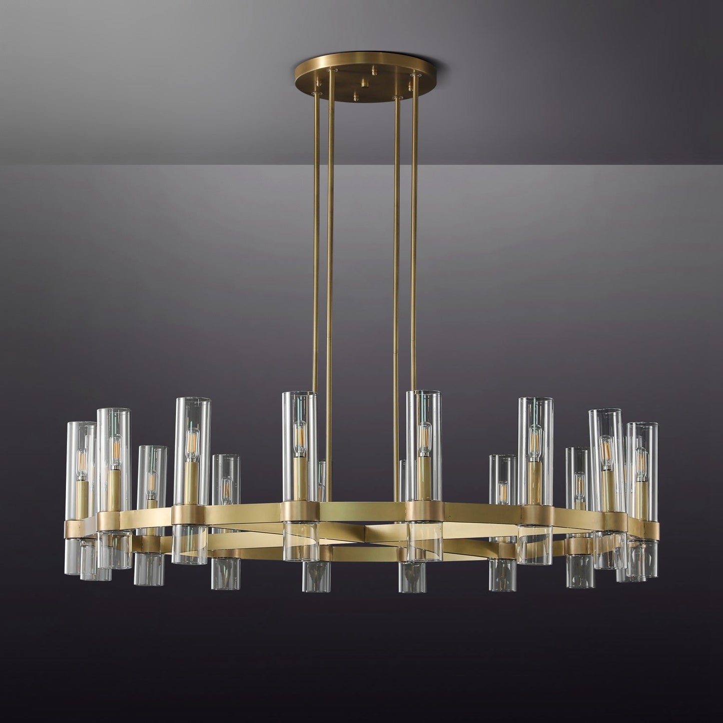 Ravelle Glass Round Chandelier 48"-Nobipets