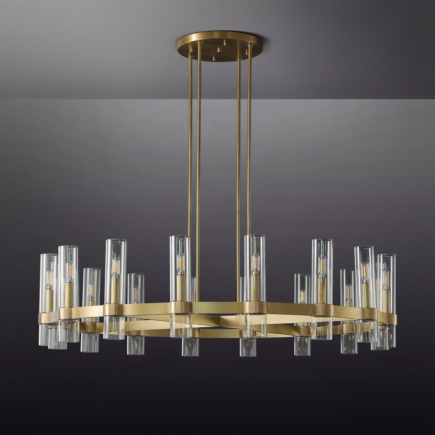 Ravelle Glass Round Chandelier 48"-Nobipets