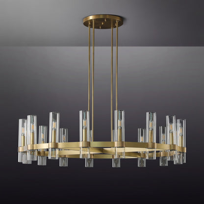 Ravelle Glass Round Chandelier 48"-Nobipets