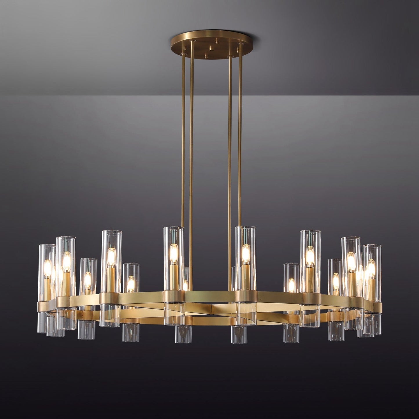 Ravelle Glass Round Chandelier 48"-Nobipets