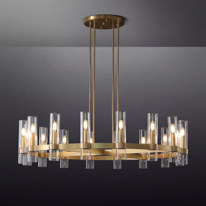 Ravelle Glass Round Chandelier 48"-Nobipets