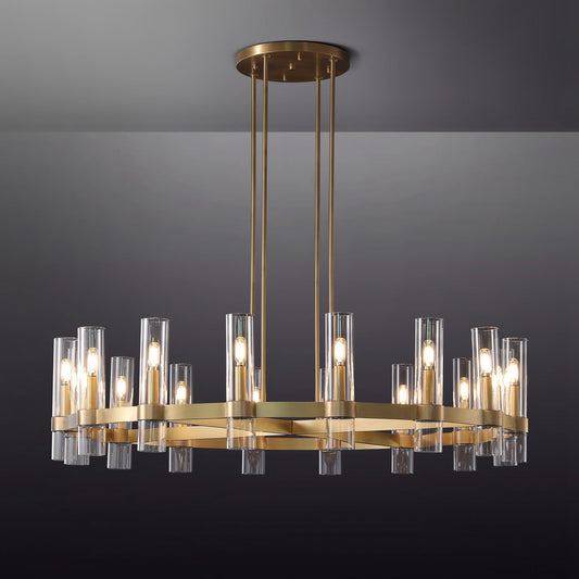 Ravelle Glass Round Chandelier 48"-Nobipets