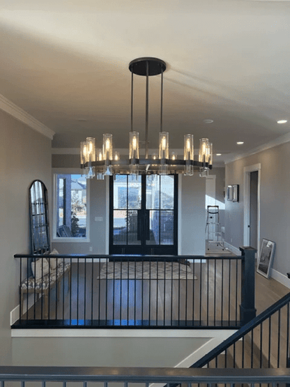 Ravelle Glass Round Chandelier 48"-Nobipets
