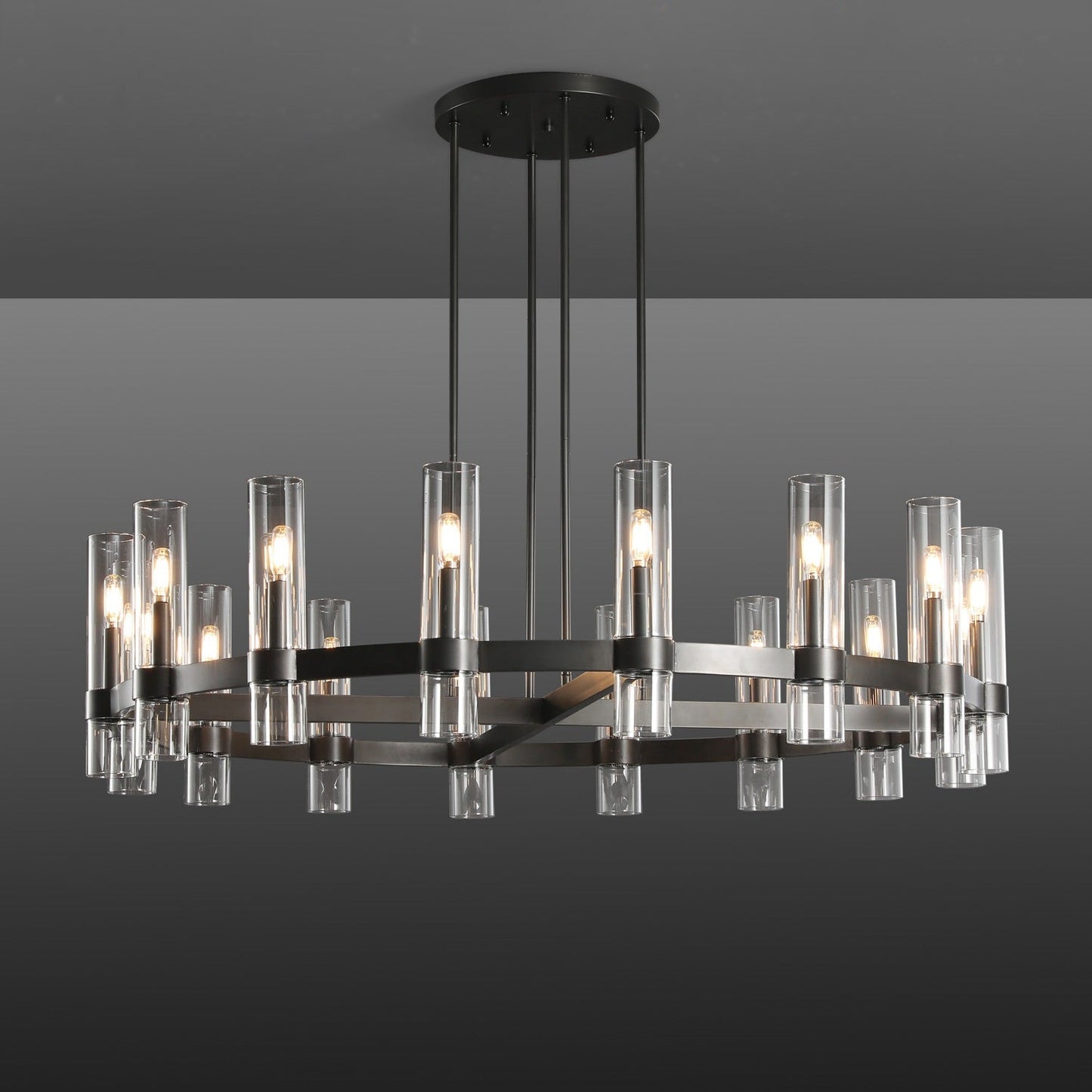 Ravelle Glass Round Chandelier 48"-Nobipets