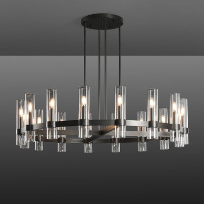 Ravelle Glass Round Chandelier 48"-Nobipets