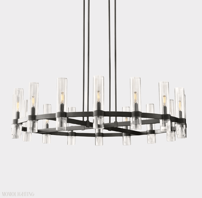 Ravelle Glass Round Chandelier 48"-Nobipets