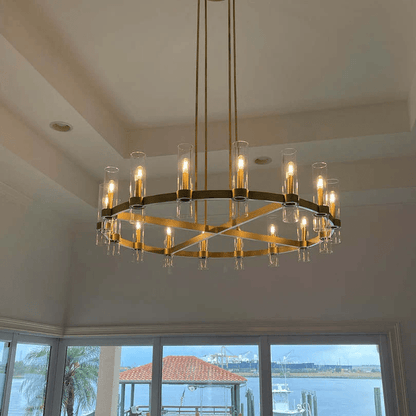 Ravelle Glass Round Chandelier 48"-Nobipets