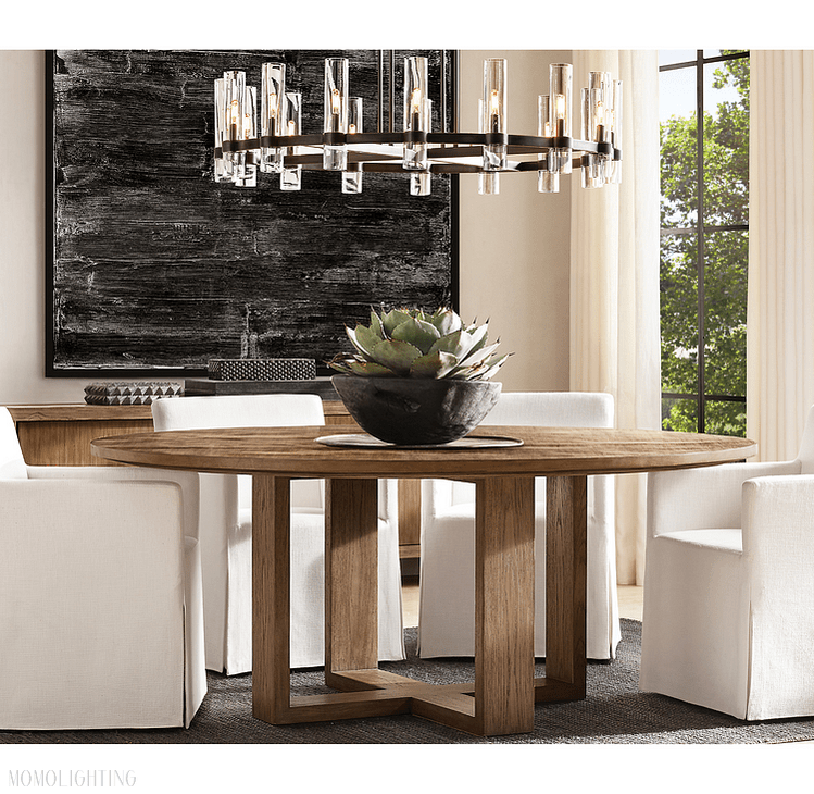 Ravelle Glass Round Chandelier 48"-Nobipets