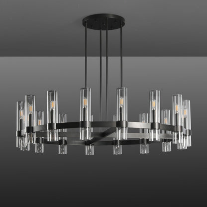 Ravelle Glass Round Chandelier 48"-Nobipets
