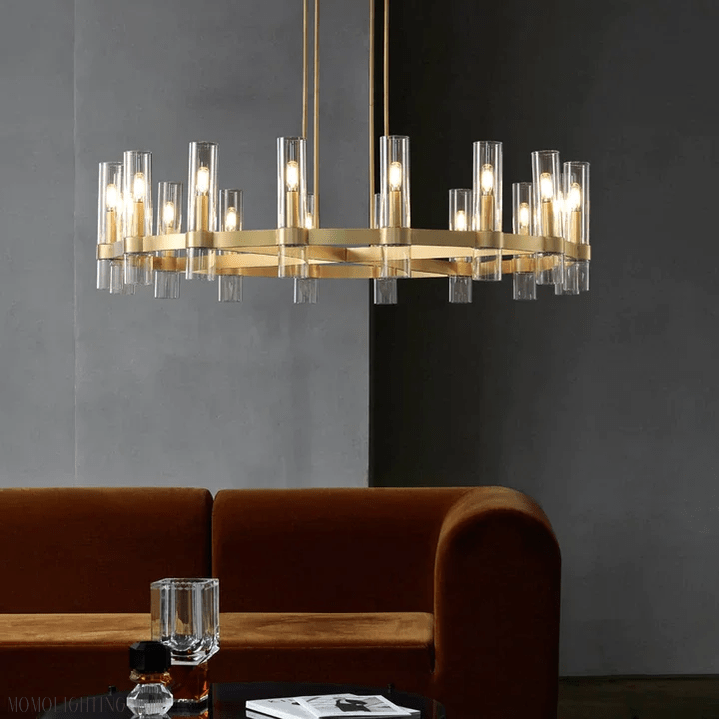 Ravelle Glass Round Chandelier 48"-Nobipets