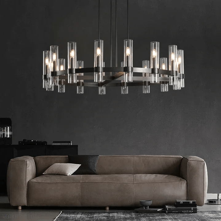 Ravelle Glass Round Chandelier 48"-Nobipets
