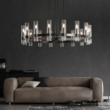 Ravelle Glass Round Chandelier 48"-Nobipets