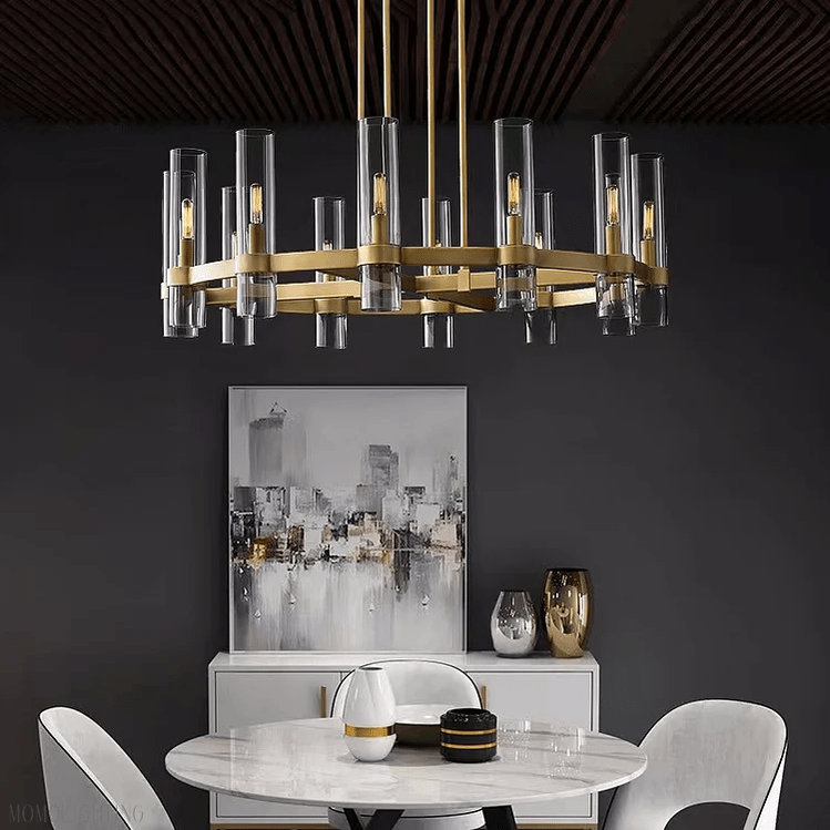 Ravelle Glass Round Chandelier 48"-Nobipets