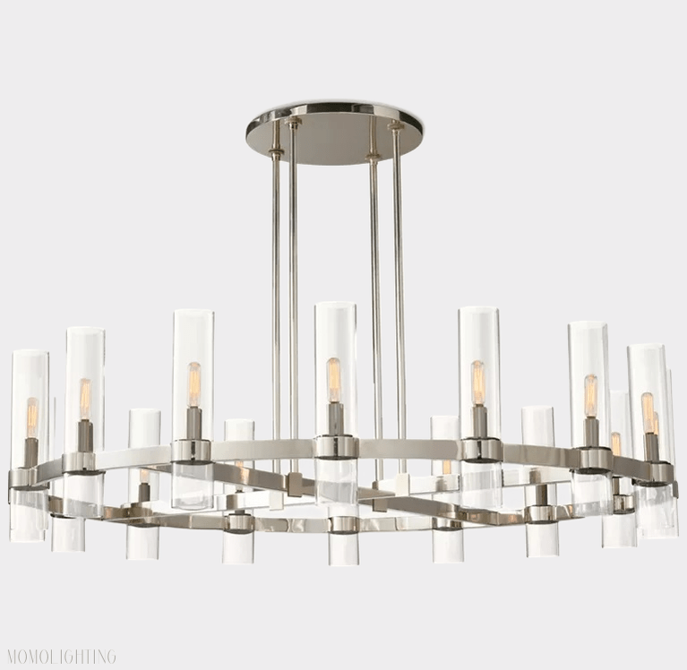 Ravelle Glass Round Chandelier 48"-Nobipets