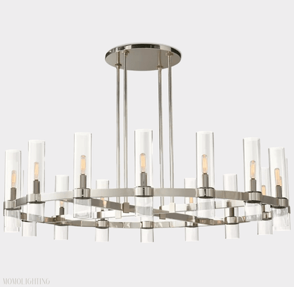Ravelle Glass Round Chandelier 48"-Nobipets