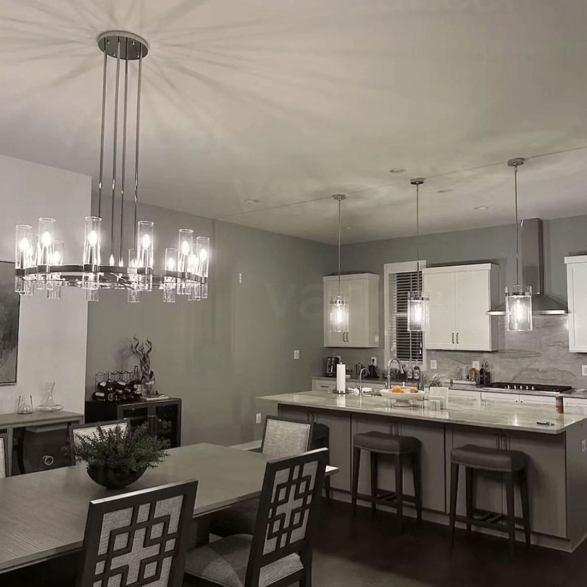 Ravelle Glass Round Chandelier 48"-Nobipets