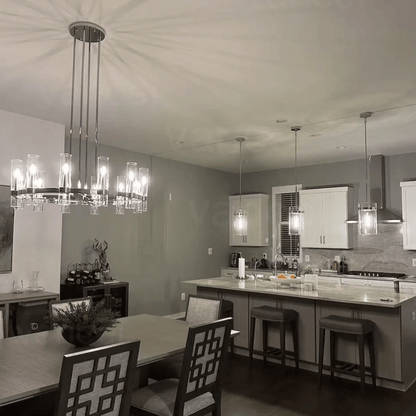 Ravelle Glass Round Chandelier 48"-Nobipets
