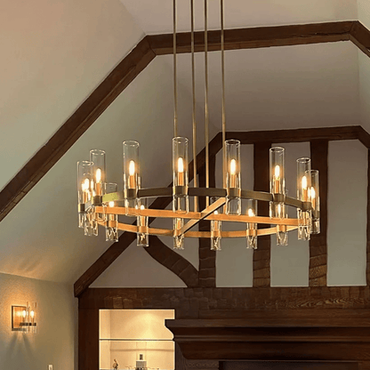 Ravelle Glass Round Chandelier 48"-Nobipets