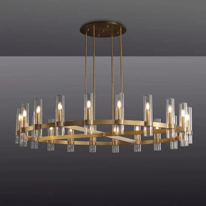 Ravelle Glass Round Chandelier 60"-Nobipets