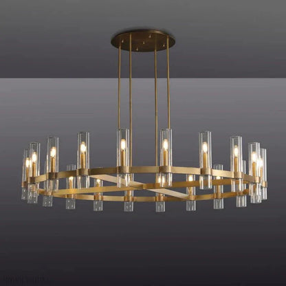 Ravelle Glass Round Chandelier 60"-Nobipets