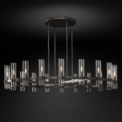 Ravelle Glass Round Chandelier 60"-Nobipets